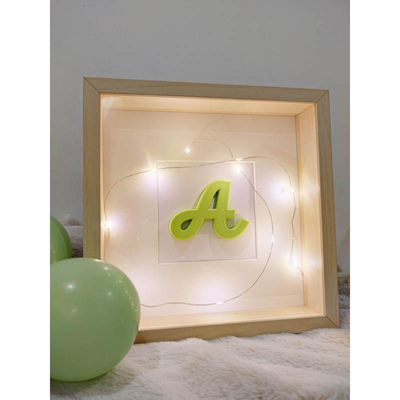 Quadro moldura de letra personalizada com luz