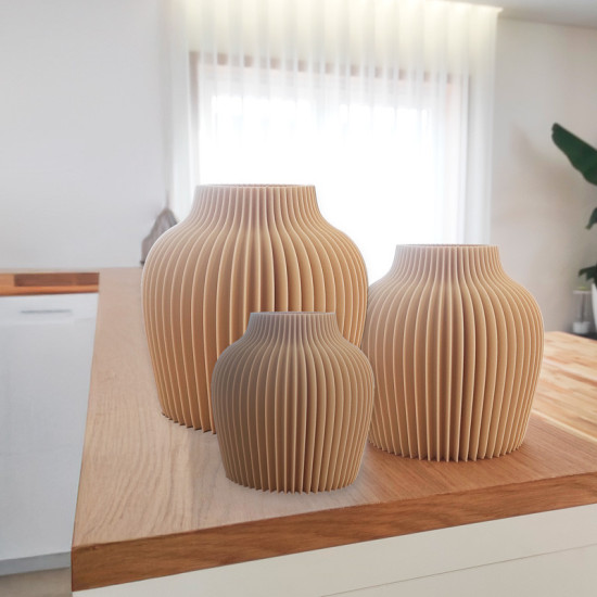 Modern Decorative Vase | Wave Design | 3 Sizes | Kashi